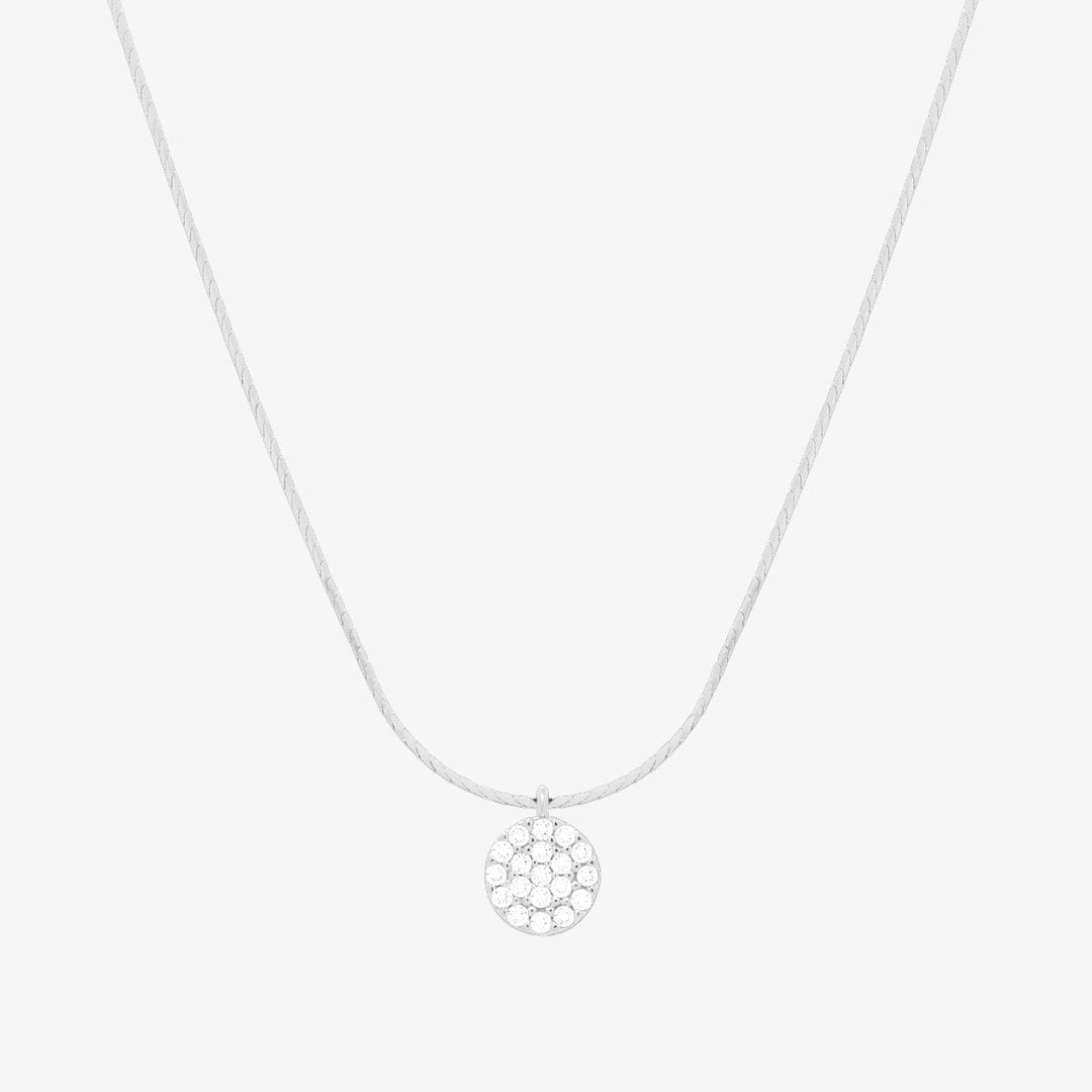 Circle pendant silk necklace-1