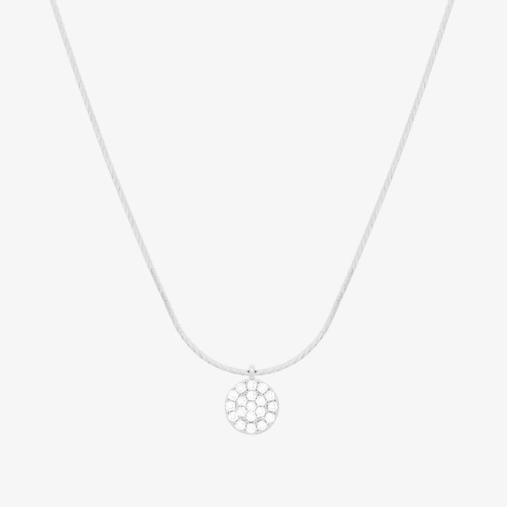 Circle pendant silk necklace-1