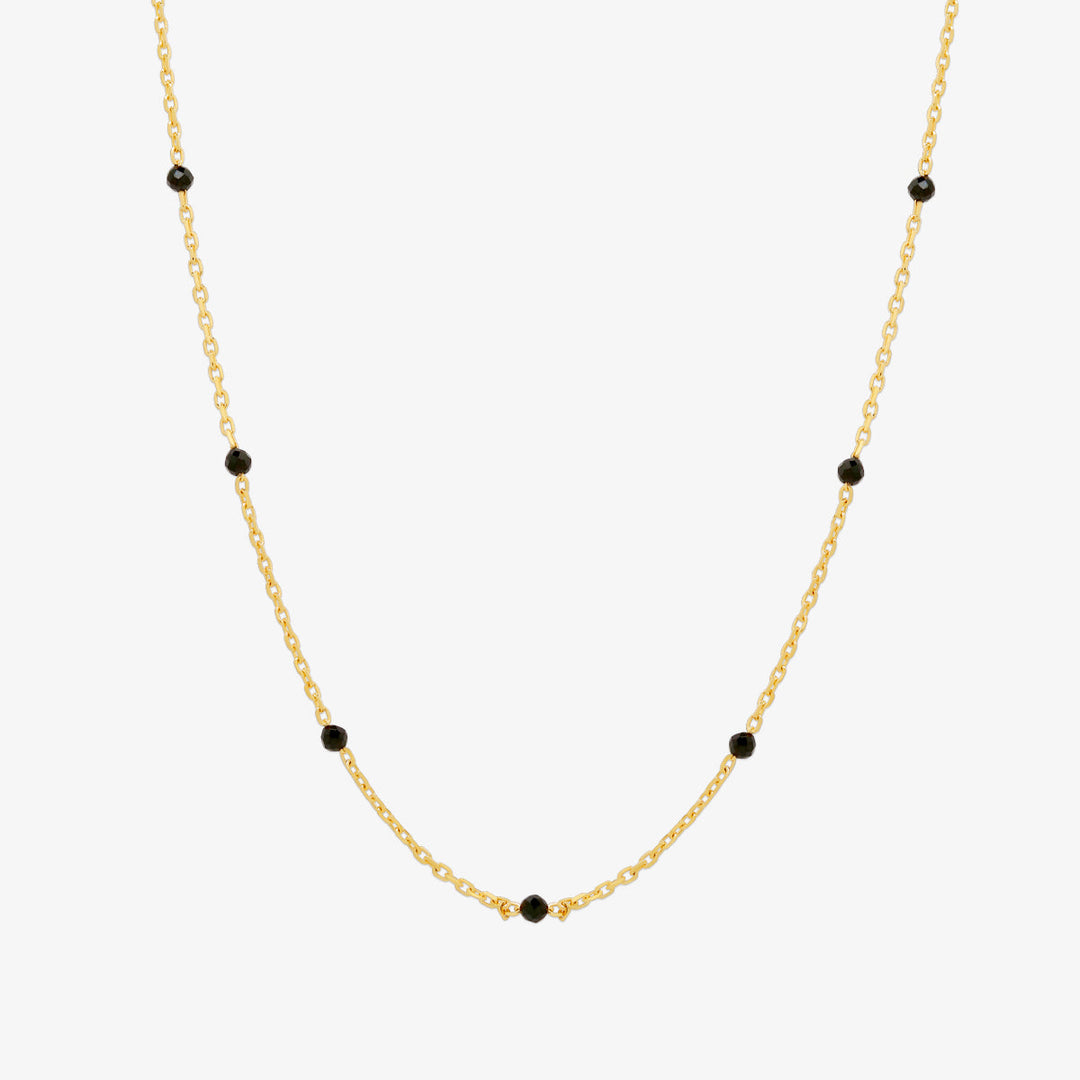 Black spinel relay necklace-0