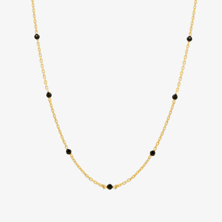 Black spinel relay necklace-0