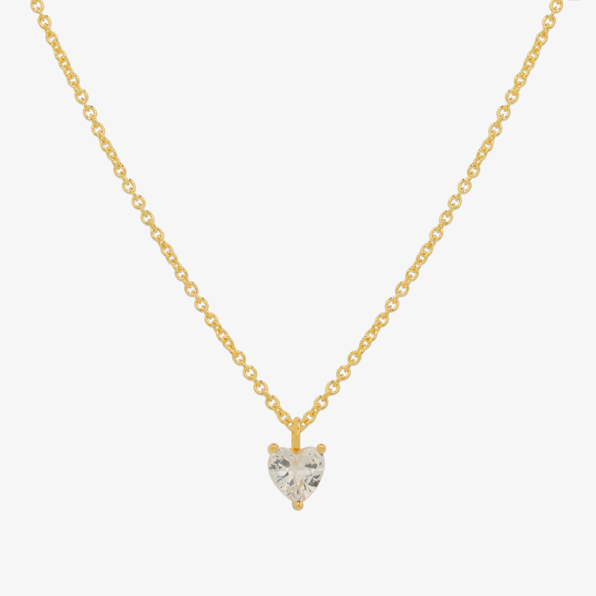 Plain heart cubic pendant necklace-0