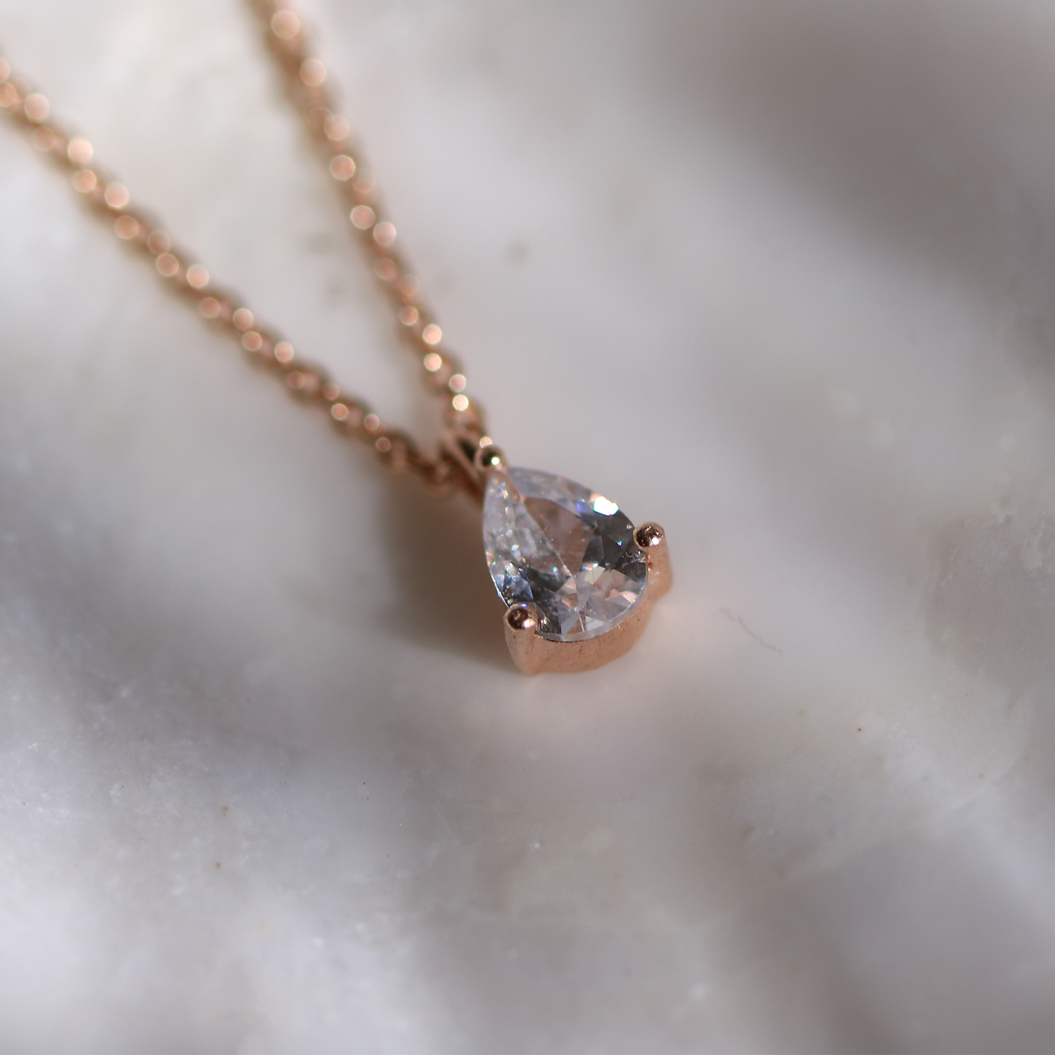 Plain oval cubic pendant necklace-0