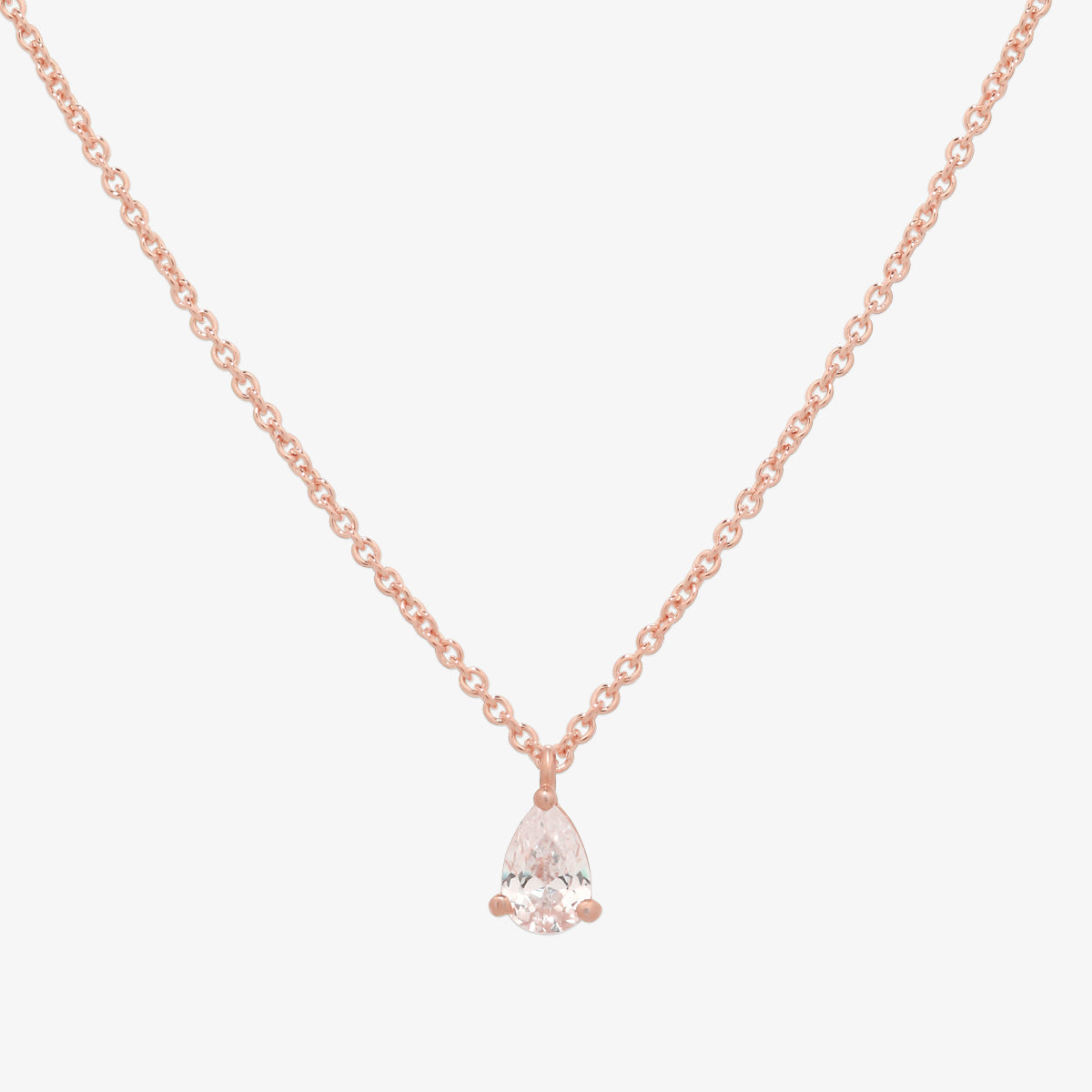 Plain oval cubic pendant necklace-3
