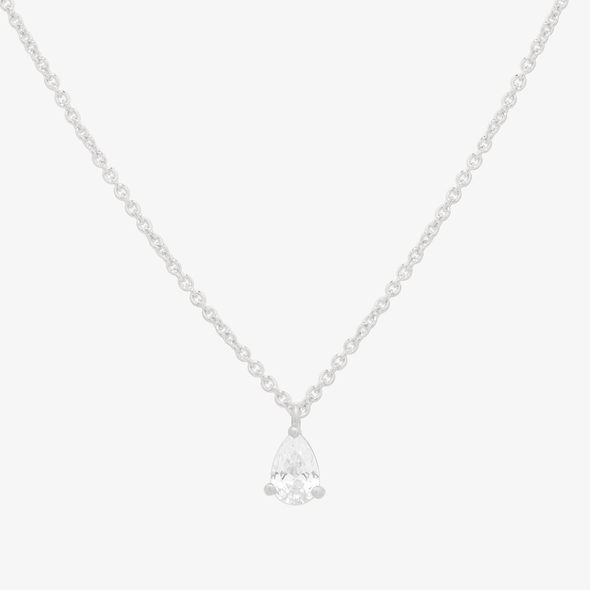 Plain oval cubic pendant necklace-2