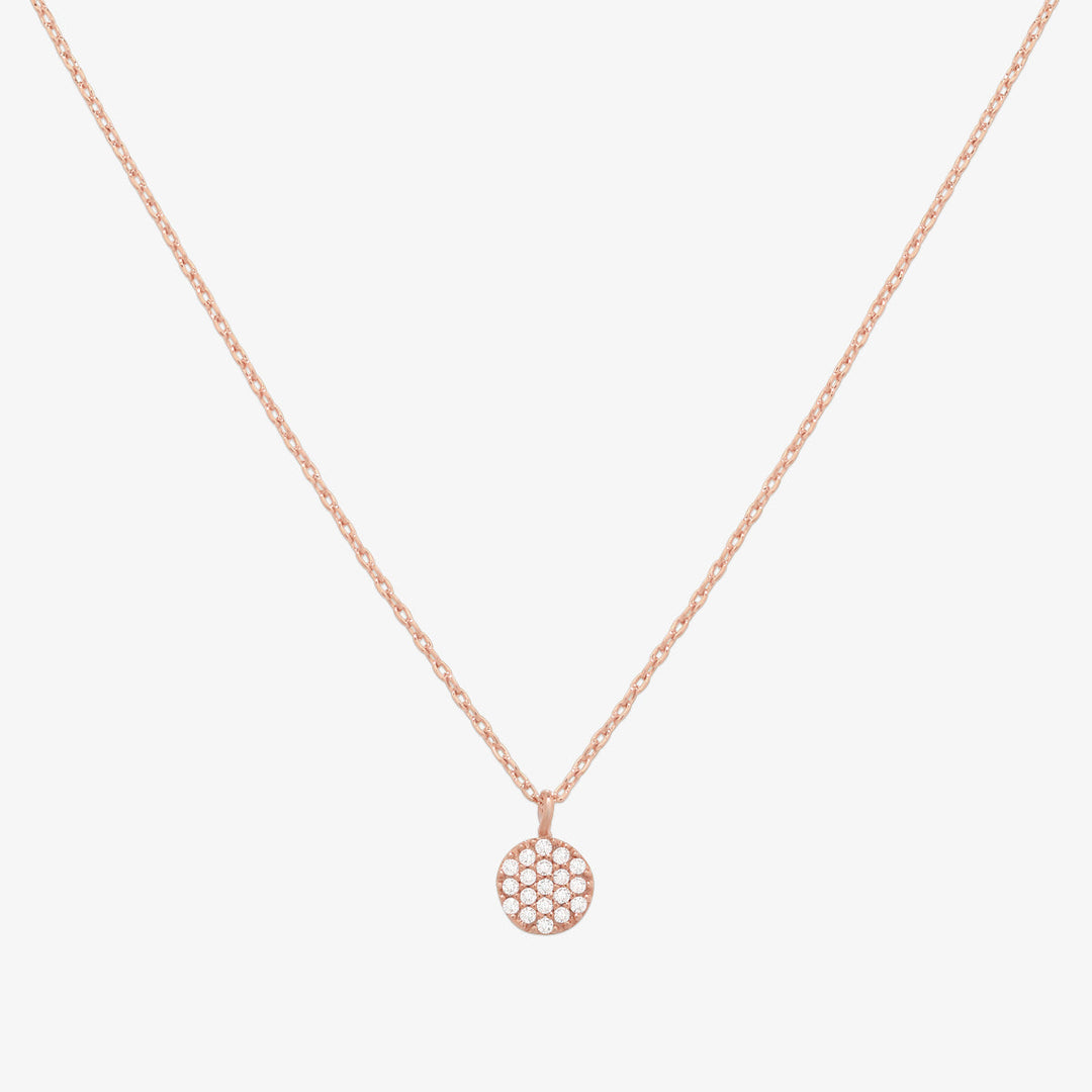 Circle cubic pendant necklace-6