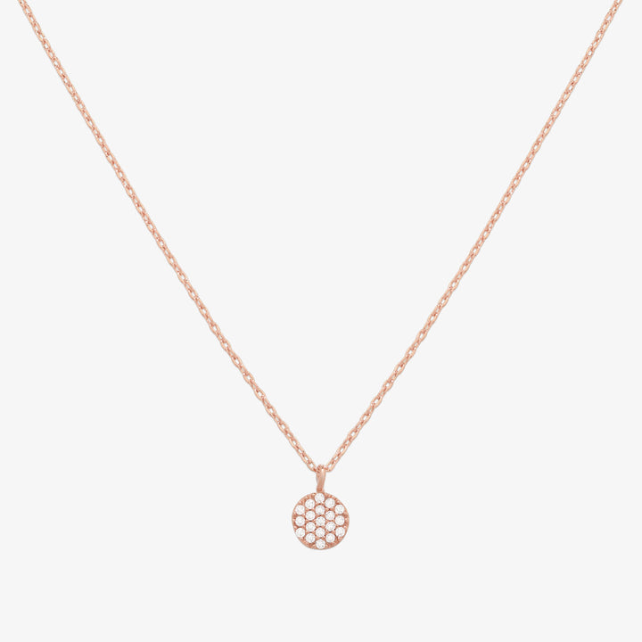 Circle cubic pendant necklace-6