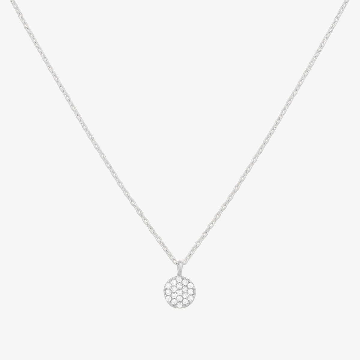 Circle cubic pendant necklace-5