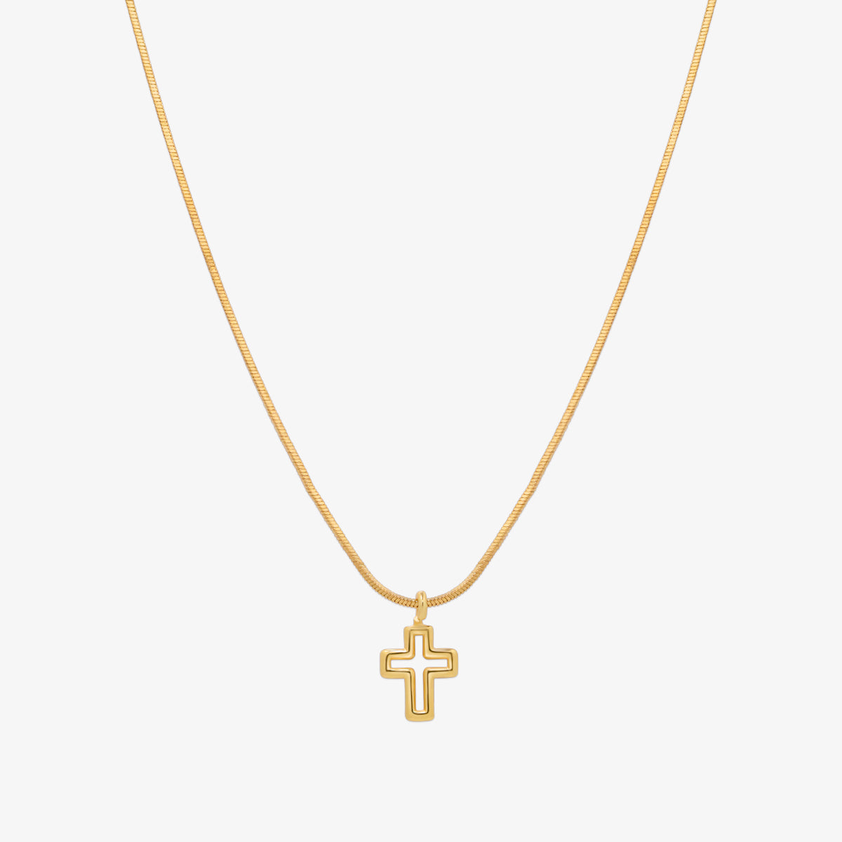 Line cross pendant necklace-0