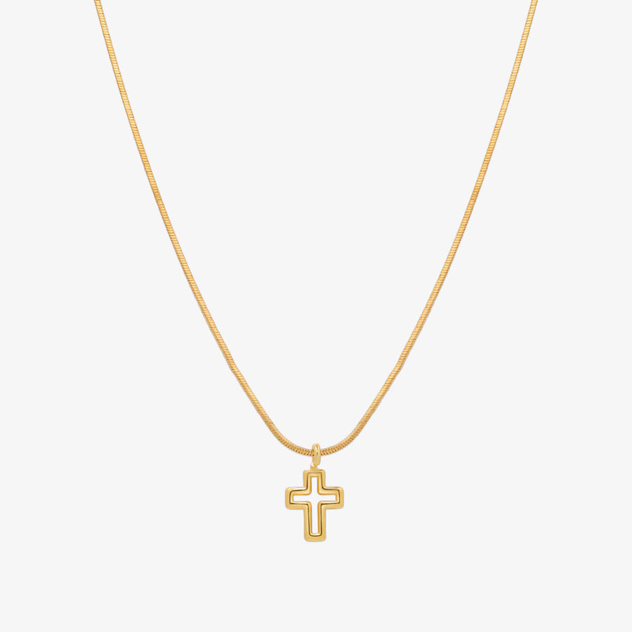 Line cross pendant necklace