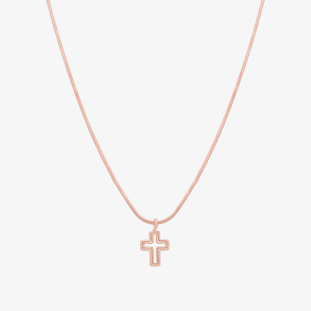 Line cross pendant necklace-2