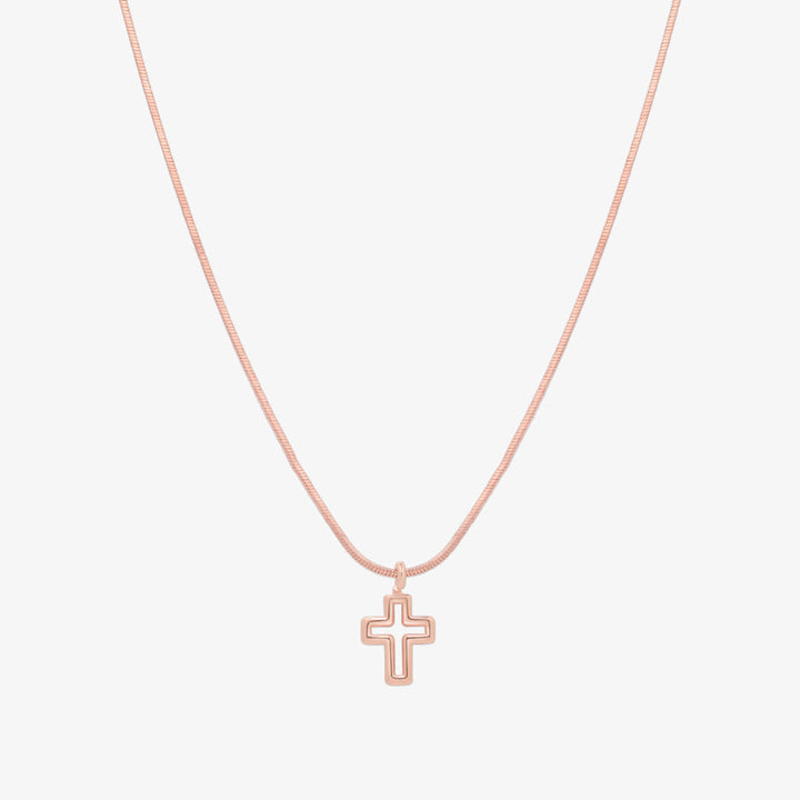 Line cross pendant necklace-2