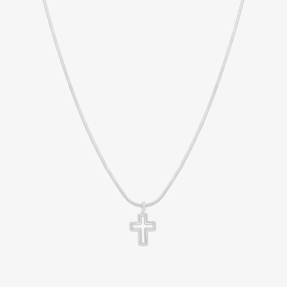 Line cross pendant necklace