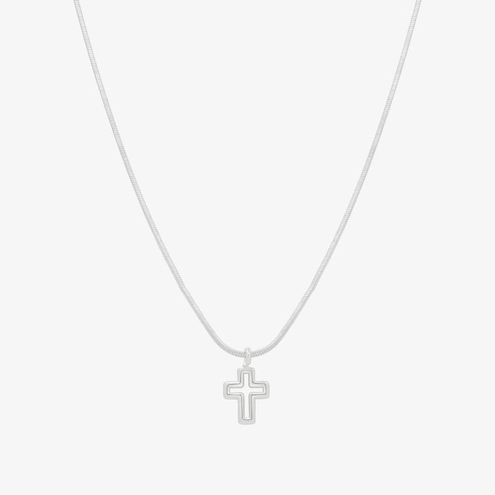 Line cross pendant necklace-1