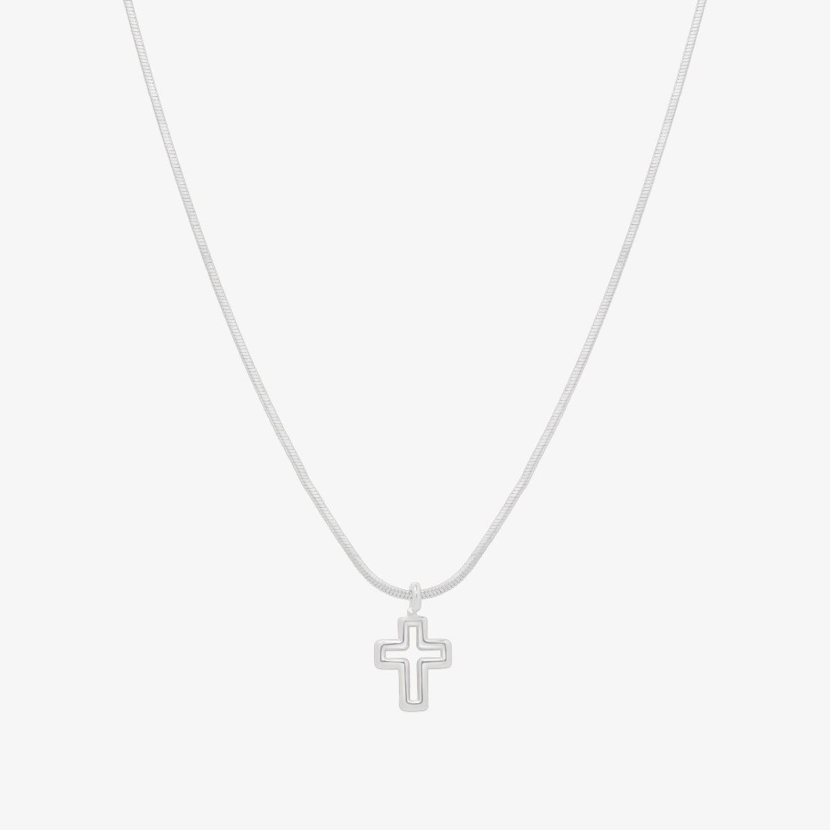 Line cross pendant necklace-0