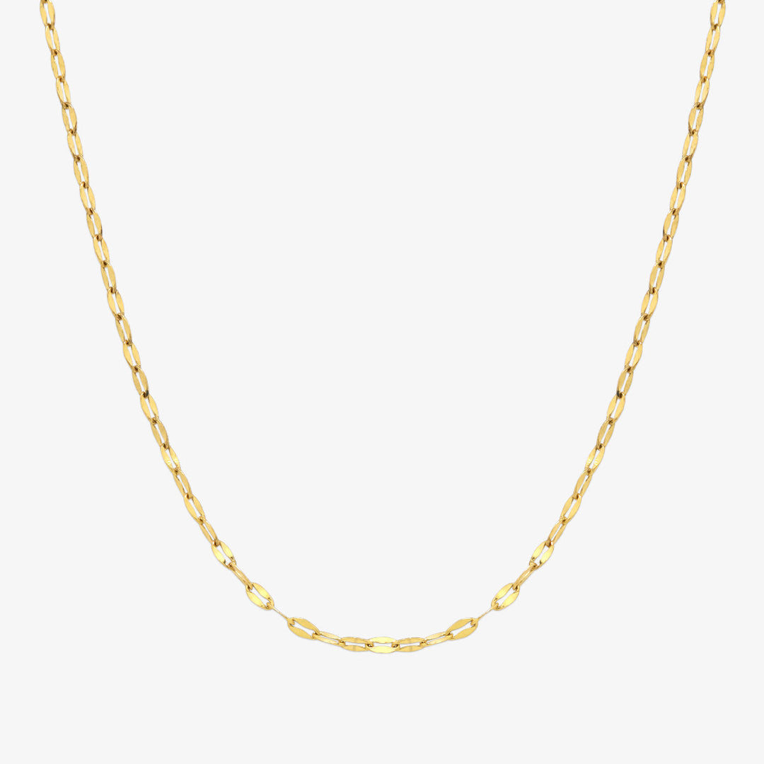 Thin oval chain necklace-0