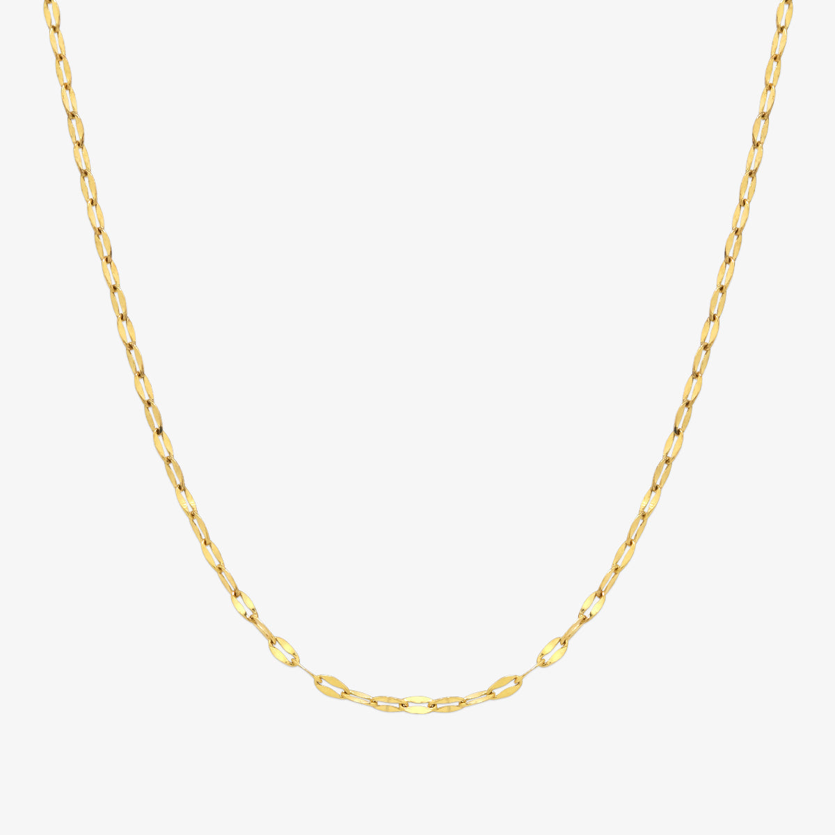Thin oval chain necklace-0