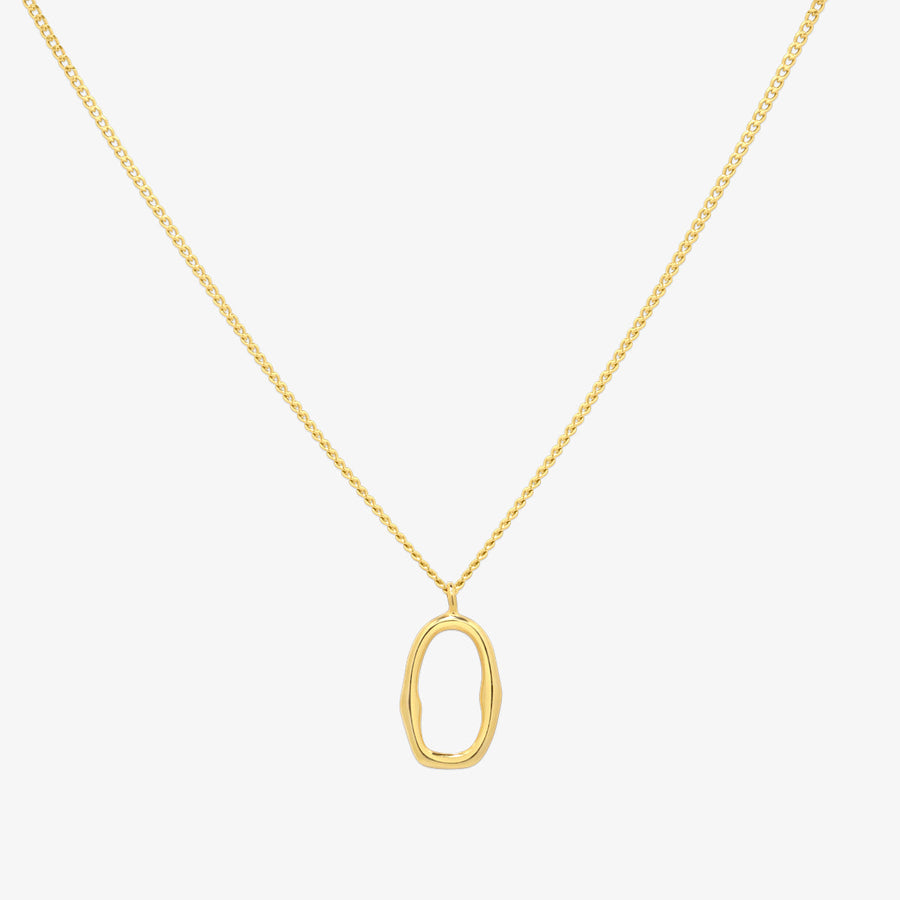 Line oval pendant necklace