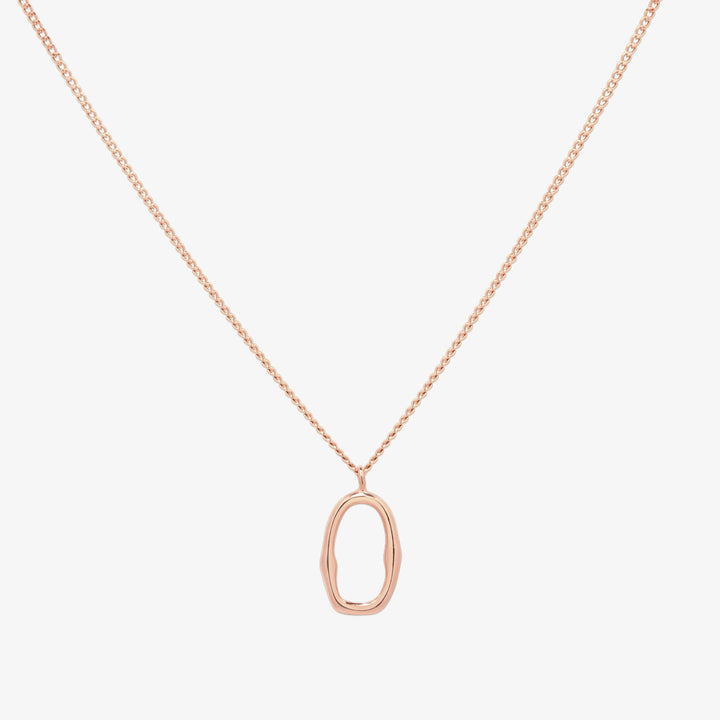 Line oval pendant necklace-4