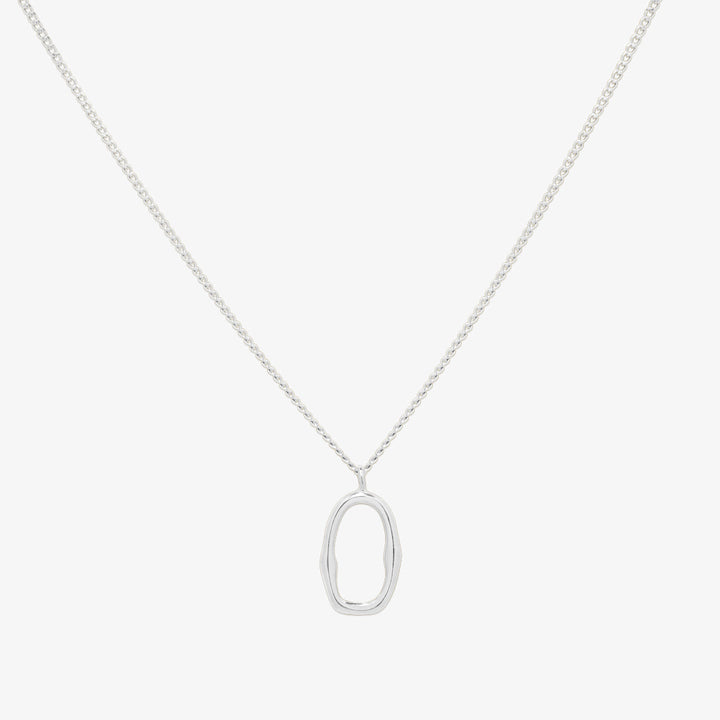 Line oval pendant necklace-3
