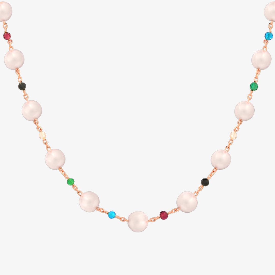Rainbow pearl beads necklace-5