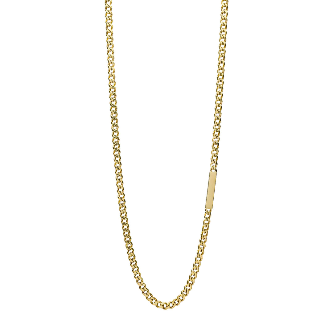 Gold Plated Id Engraving Stainless Steel 60cm Necklace N4648