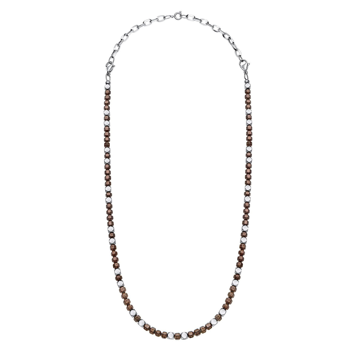 55cm Hematite Brown Matte Bead Adjustable Necklace N4650Y