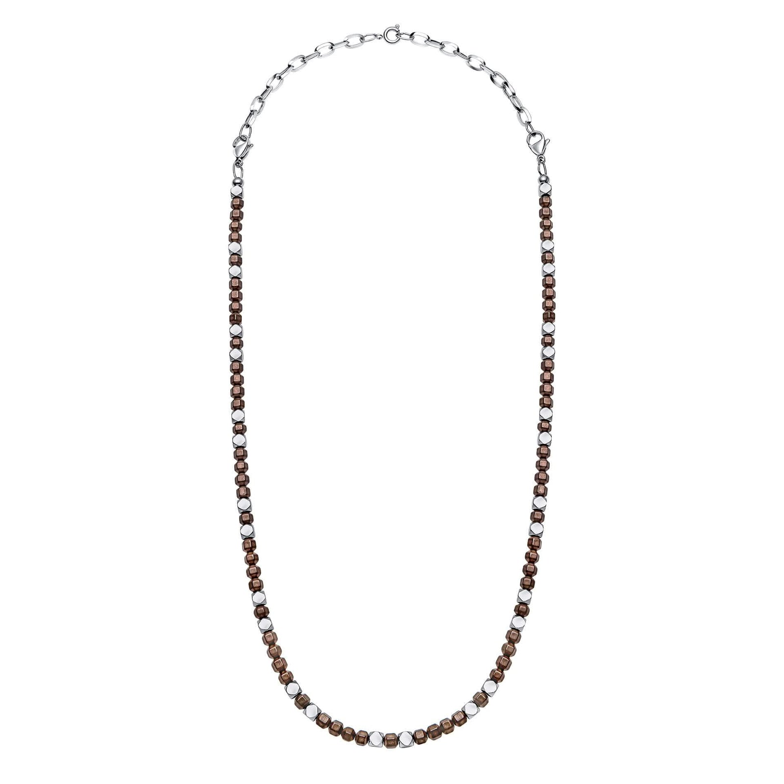 55cm Hematite Brown Matte Bead Adjustable Necklace N4650Y