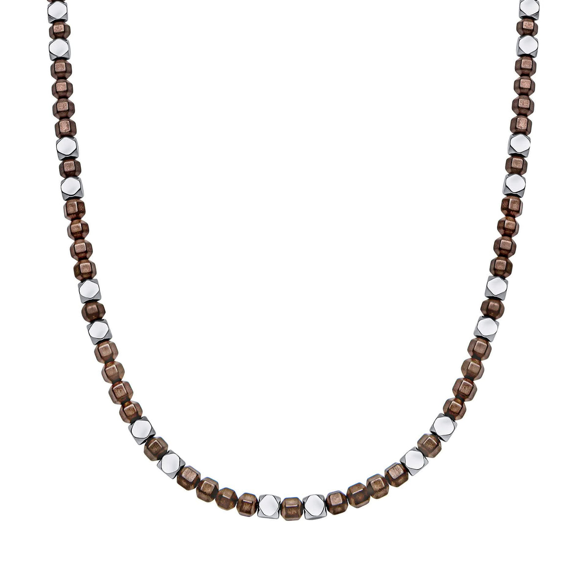 55cm Hematite Brown Matte Bead Adjustable Necklace N4650Y