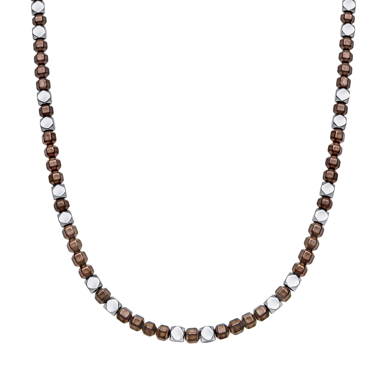 55cm Hematite Brown Matte Bead Adjustable Necklace N4650Y