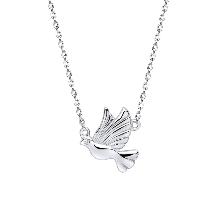 D for Diamond Sterling Silver Dove Necklace N4658