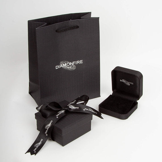 Diamonfire Clear Cubic Zirconia Modern Cushion Cut Bezel Set Earrings E6725