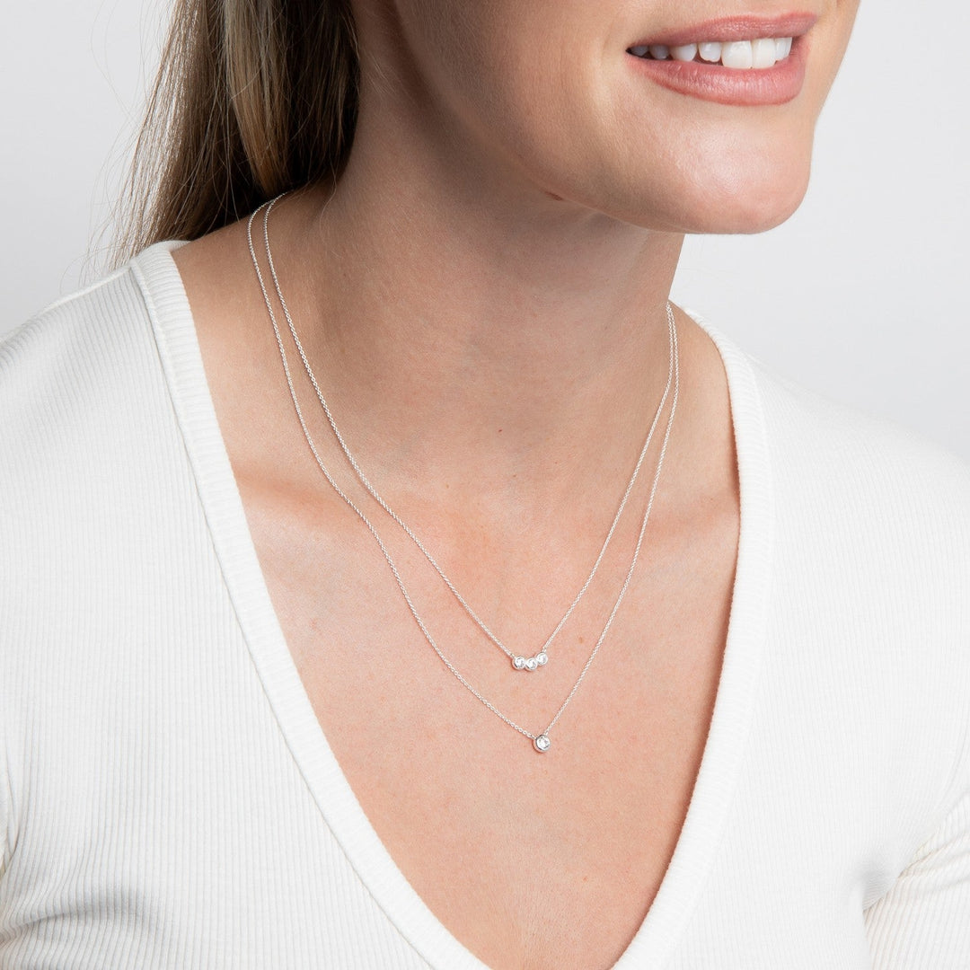 Beginnings Sterling Silver Cubic Zirconia Necklace N4780C