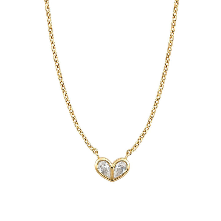 Beginnings Sterling Silver Gold Cubic Zirconia Necklace N4782C