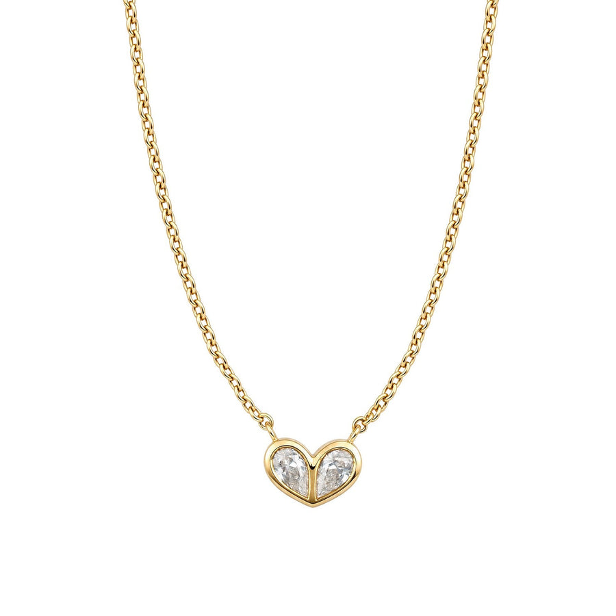 Beginnings Sterling Silver Gold Cubic Zirconia Necklace N4782C
