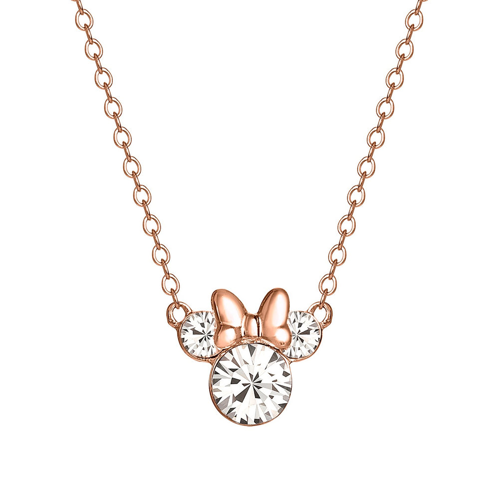 Silver 16" Clear Crystal Minnie Necklace N902302PRWL-16.PH