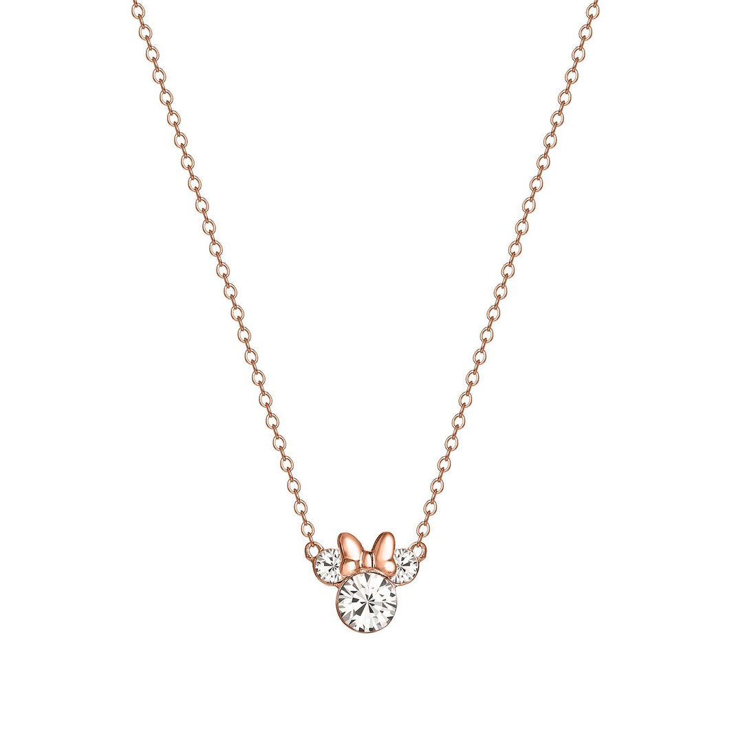 Silver 16" Clear Crystal Minnie Necklace N902302PRWL-16.PH