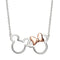 Disney Mickey & Minnie Sterling Silver 925 Tt Plt 18" Necklace N902594TL-18.PH