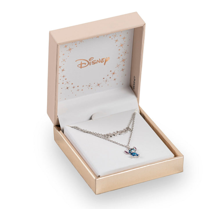 Disney Sterling Silver 925 Stitch Ohana Layered Necklace N903632RRHL-17.PH