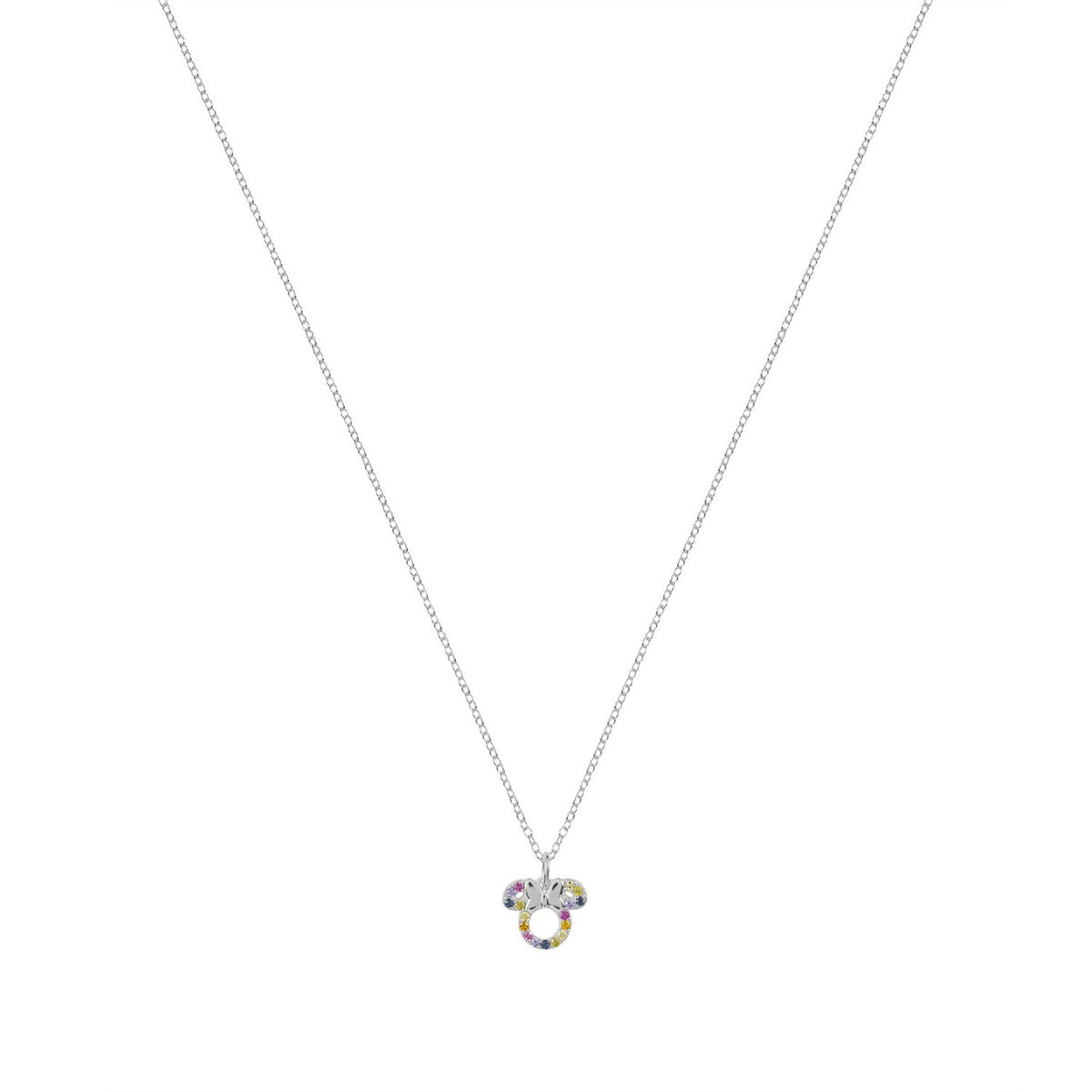 Necklace with a colorful pendant on a white background