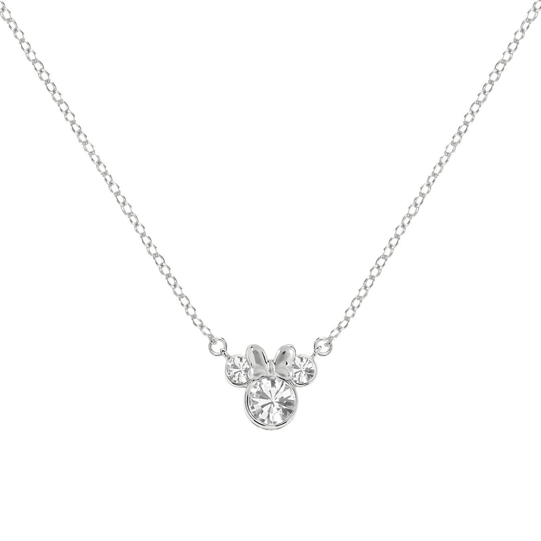 Disney Mickey & Minnie Sterling Silver 925 16" Mouse April Cz Necklace N905424SAPRL-16.PH