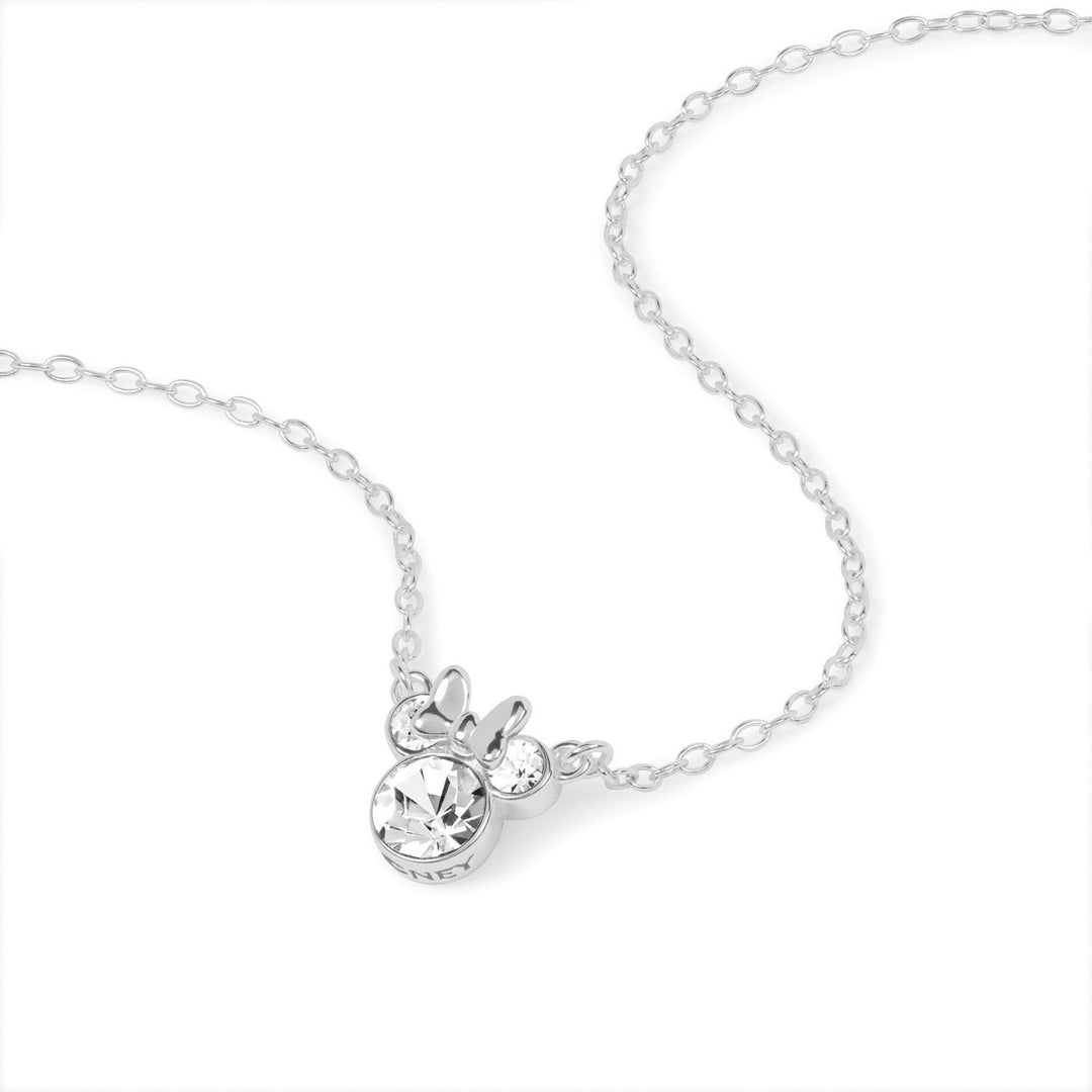 Disney Mickey & Minnie Sterling Silver 925 16" Mouse April Cz Necklace N905424SAPRL-16.PH