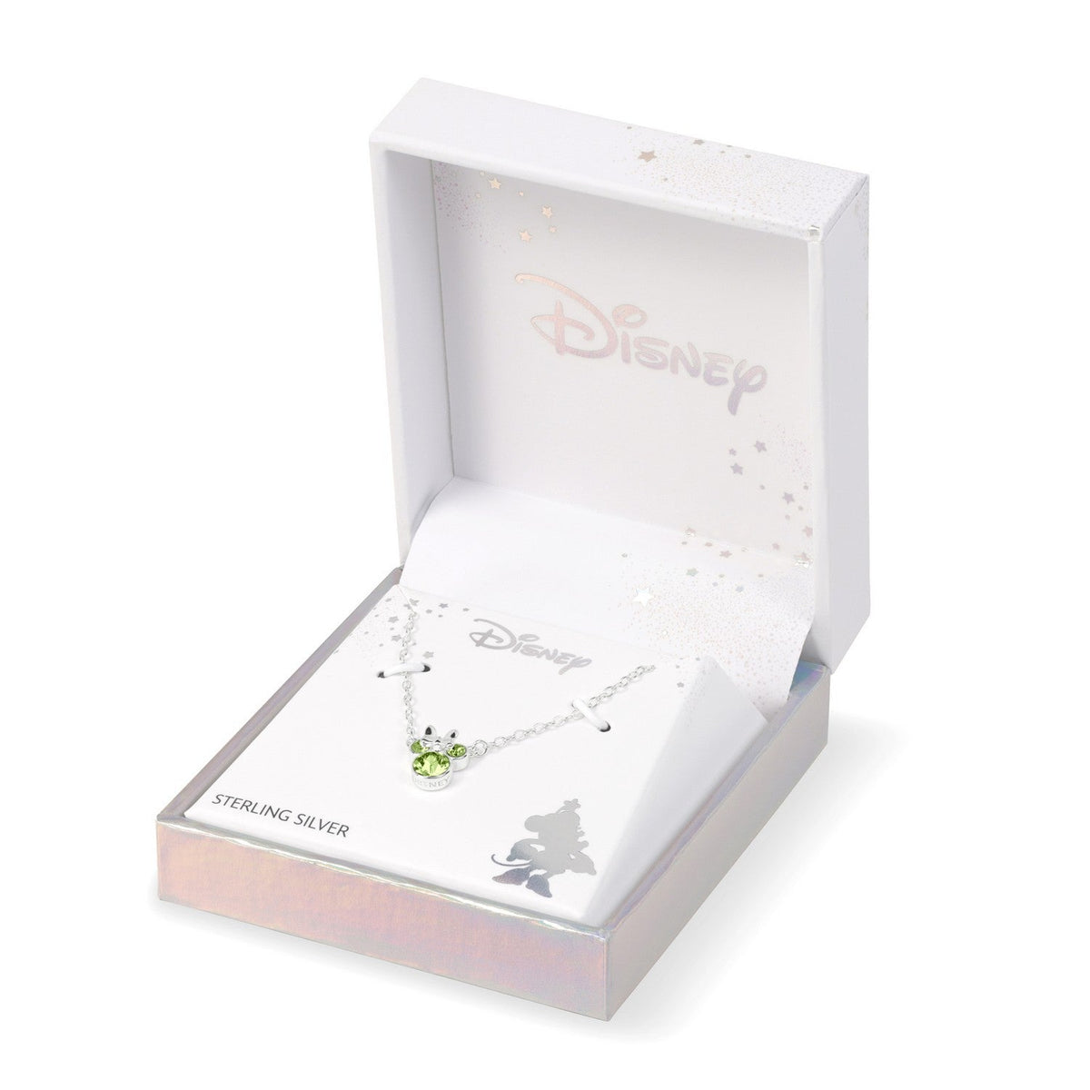 Disney Mickey & Minnie Sterling Silver 925 16" Mouse August Cz Necklace N905424SAUGL-16.PH