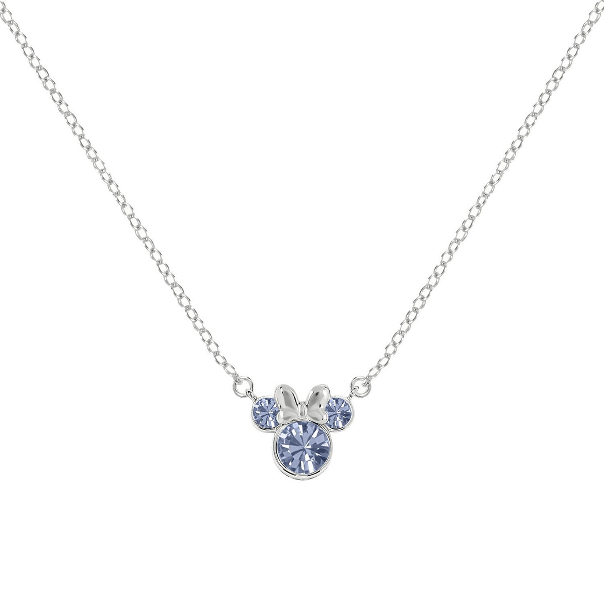 Disney Mickey & Minnie Sterling Silver 925 16" Mouse December Cz Necklace N905424SDECL-16.PH