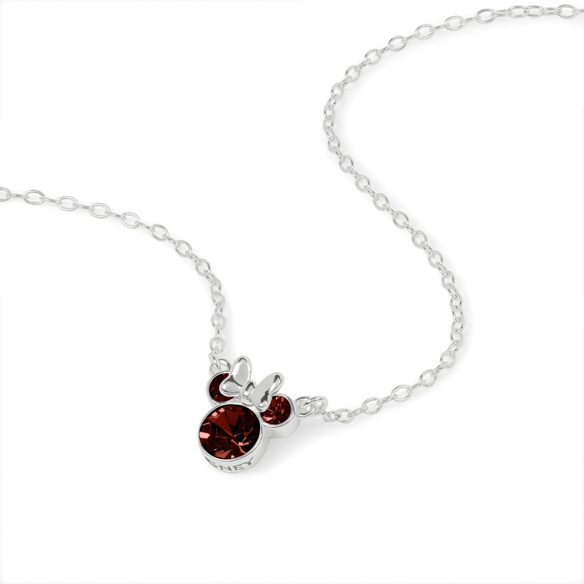 Disney Mickey & Minnie Sterling Silver 925 16" Mouse January Cz Necklace N905424SJANL-16.PH