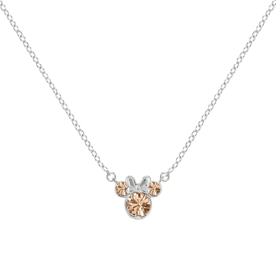 Disney Mickey & Minnie Sterling Silver 16" Mouse June Zirconia Necklace N905424SJUNL-16 PH