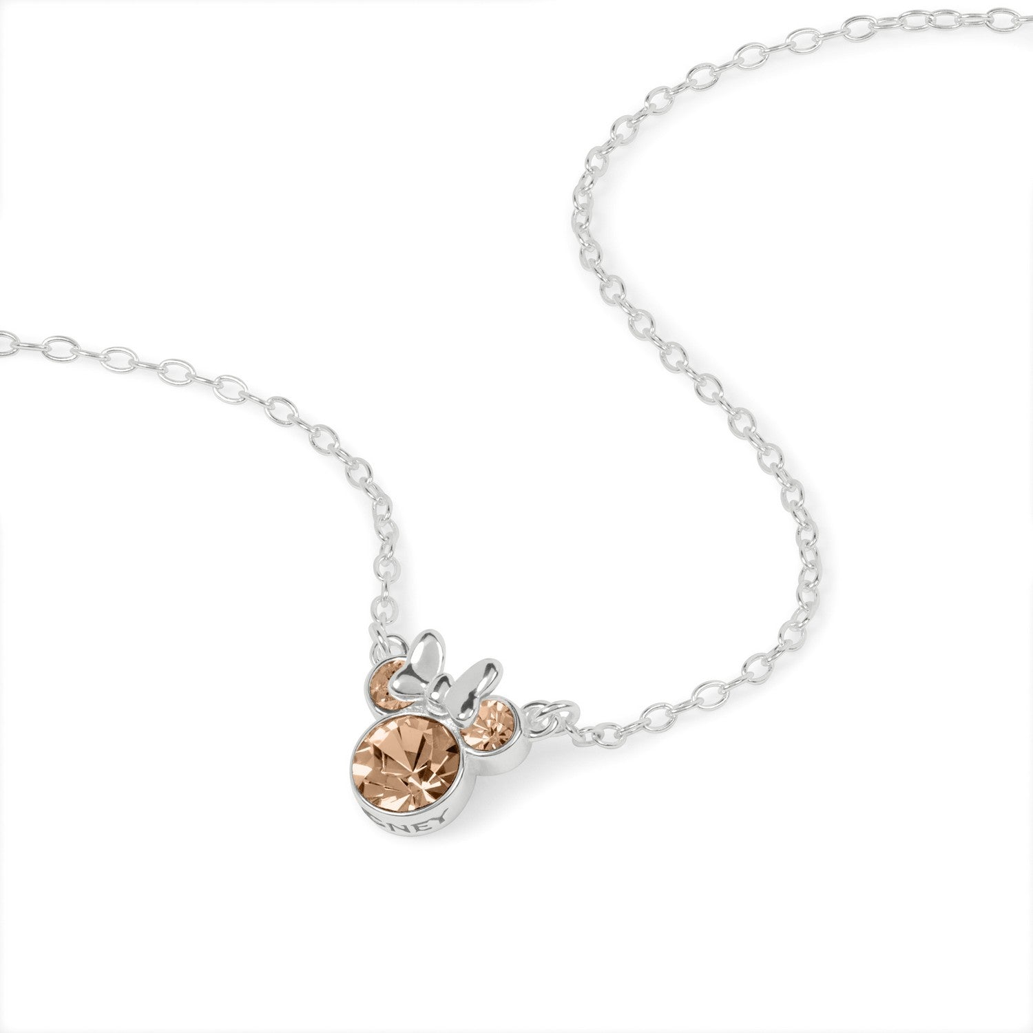Disney Mickey & Minnie Sterling Silver 925 16" Mouse June Cz Necklace N905424SJUNL-16.PH