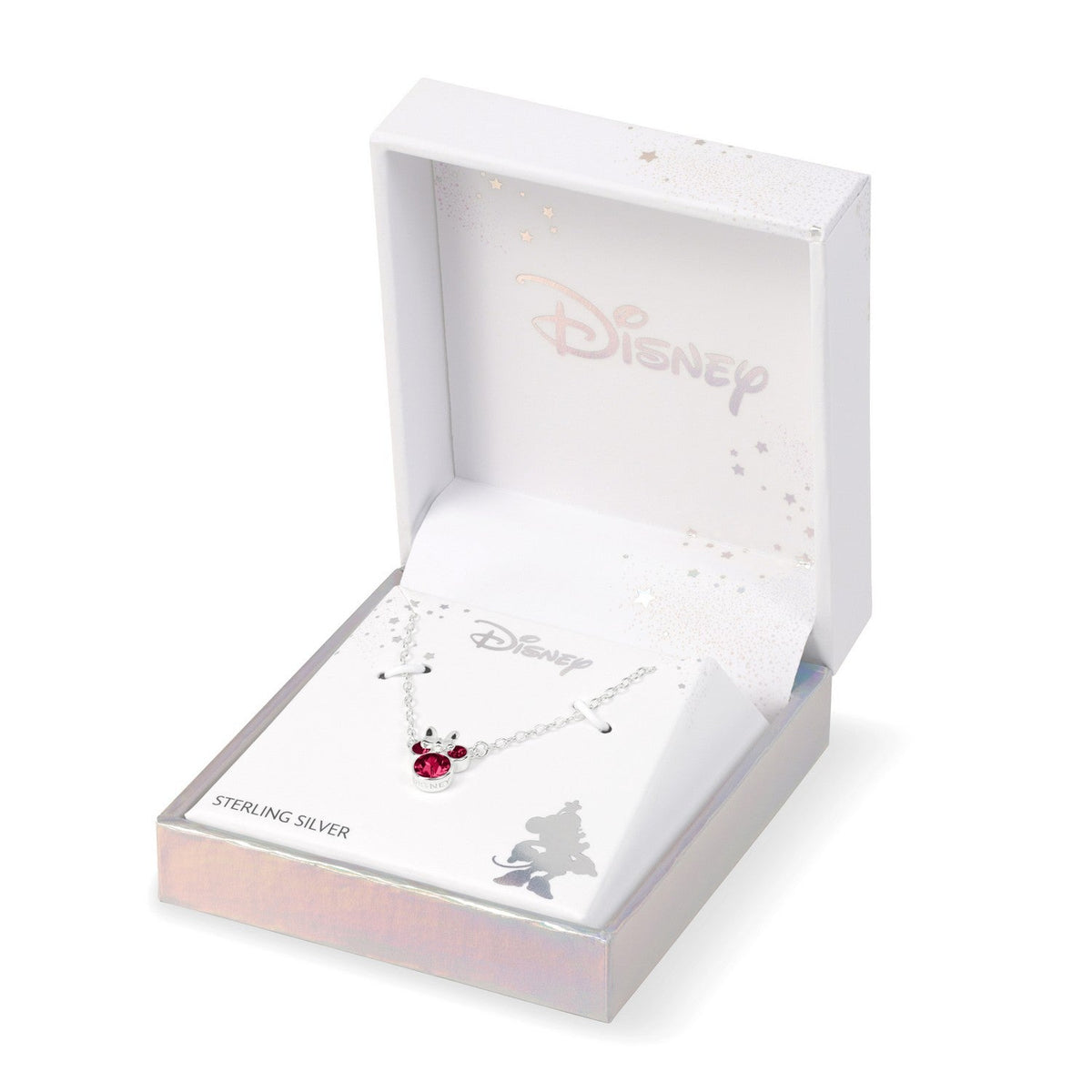 Disney Mickey & Minnie Sterling Silver 925 16" Mouse July Cz Necklace N905424SJUYL-16.PH