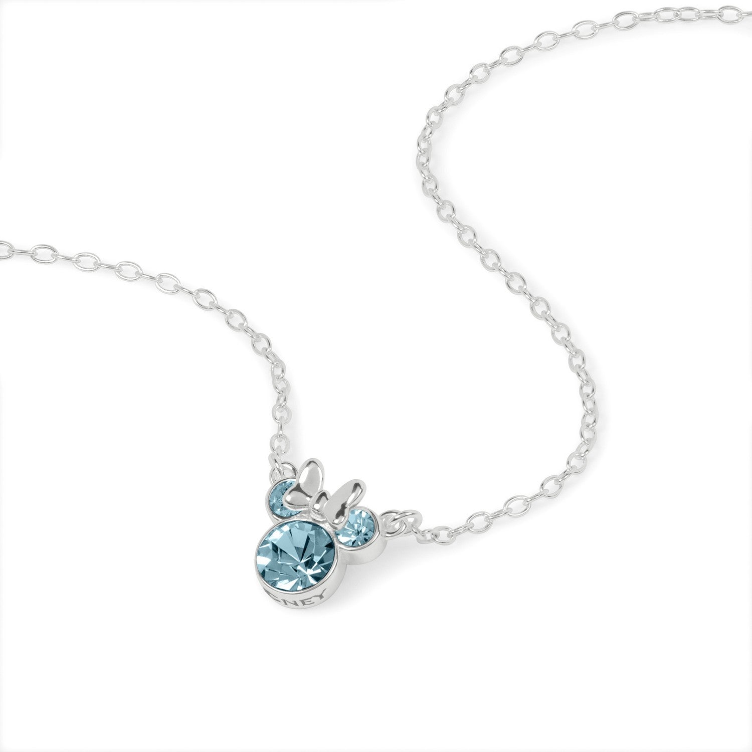 Disney Mickey & Minnie Sterling Silver 925 16" Mouse March Cz Necklace N905424SMARL-16.PH