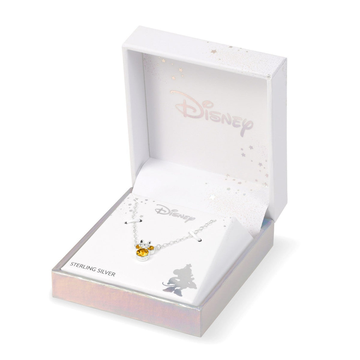 Disney Mickey & Minnie Sterling Silver 925 16" Mouse November Cz Necklace N905424SNOVL-16.PH