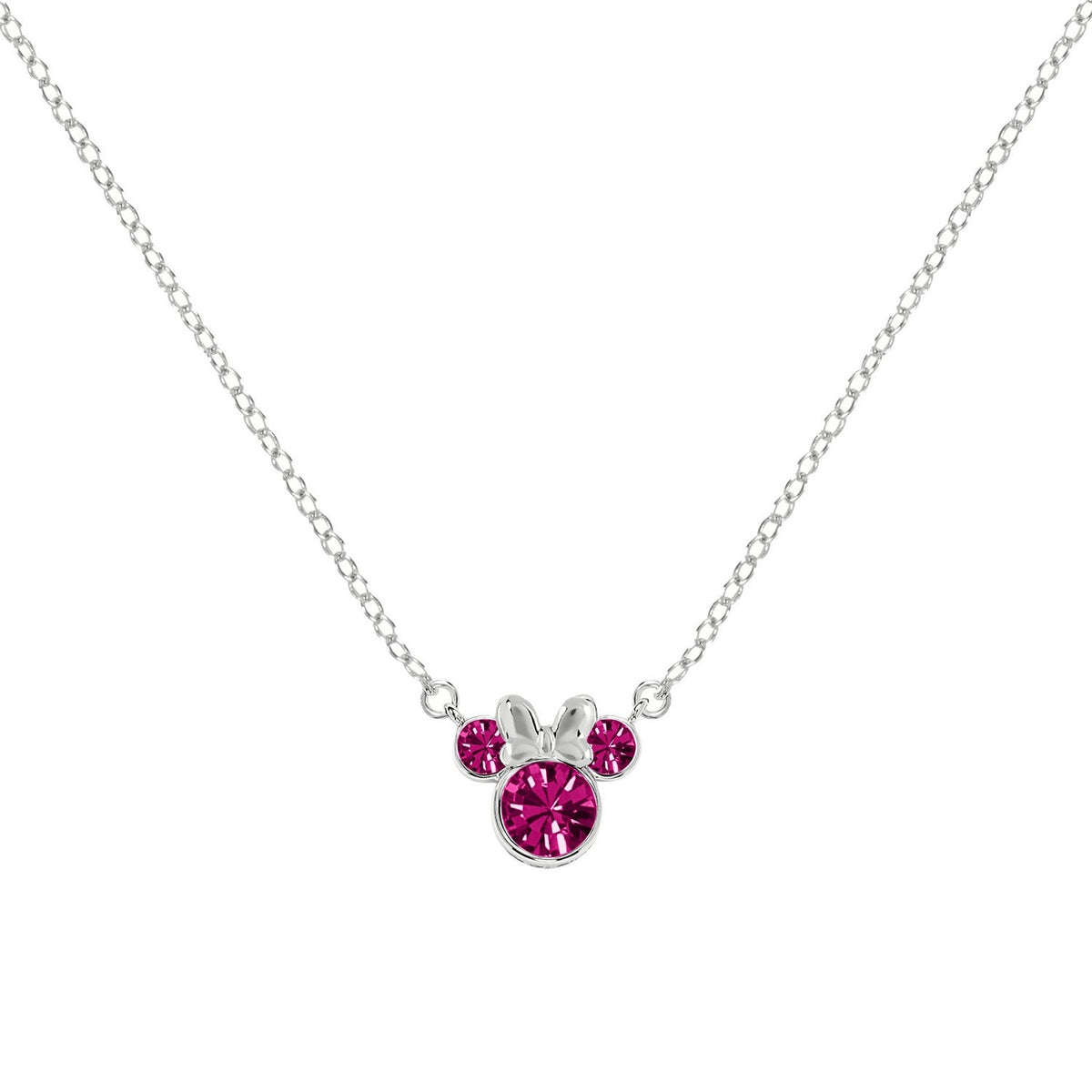 Disney Mickey & Minnie Sterling Silver 925 16" Mouse October Cz Necklace N905424SOCTL-16.PH